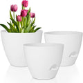 Plant Pots 12/10/9 Inch Self Watering Pots, Plastic Flower Pots, Nursery by QRRICA