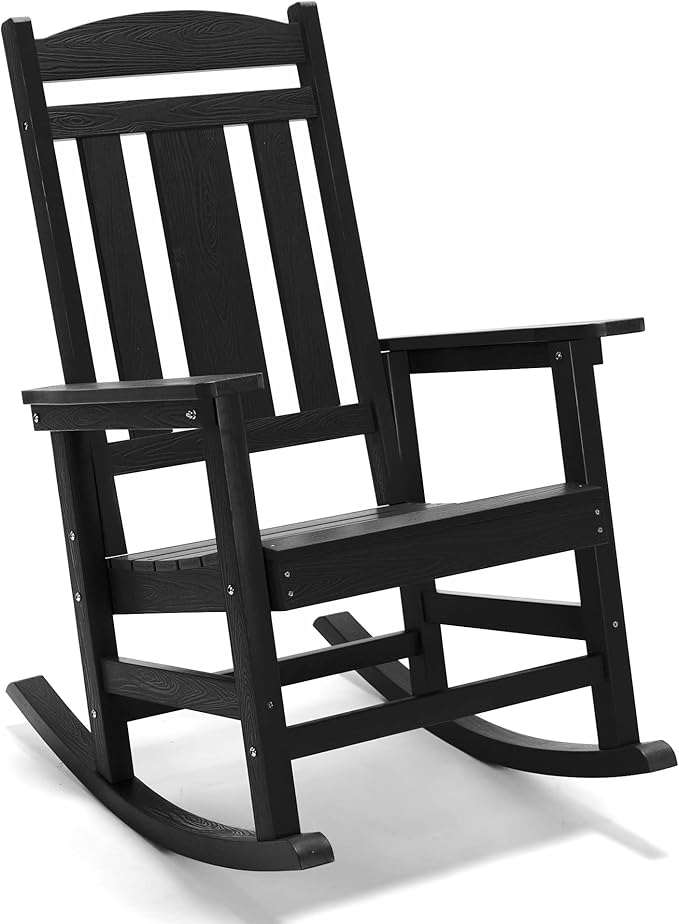 LUE BONA Outdoor Rocking Chairs Set of 4, Weather Resistant HDPS Poly Rocker - Image 8