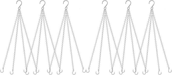 garini 6 Pack, 23 Inch Silver Hanging Baskets Chain, Hanging Chains by garini