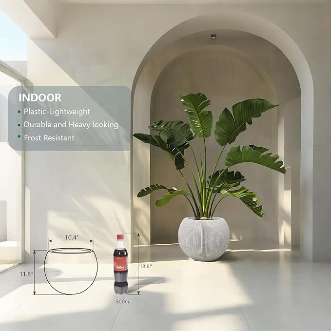 11.8" H X 14.5" D Round Plastic Planter - Image 7