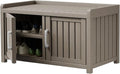 Storage Bench - 2 Doors Waterproof Resin Shoe Bench - Indoor & Outdoor Use by Outdoorchairs