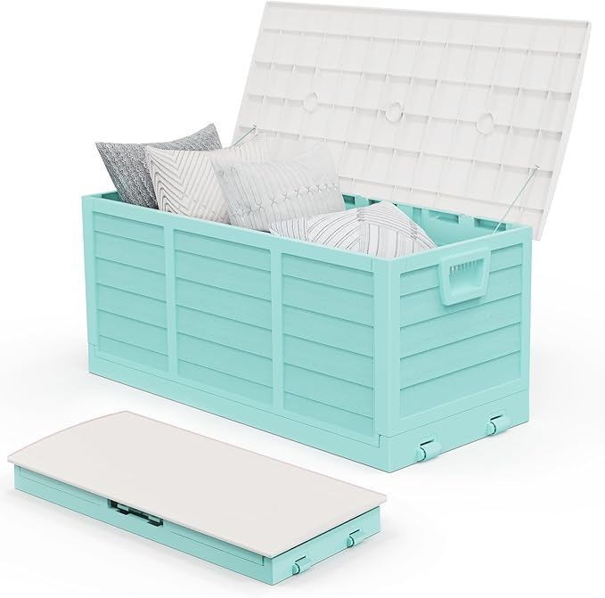 VINGLI 75 Gallon Collapsible Outdoor Storage Box, Simple-to-assemble Plastic by VINGLI