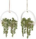 Floweroyal 2pcs Artificial Succulents Hanging Plants 12.2'' Fake String of by FloweroyalCrafts