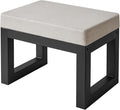 IBUYKE 16 Inch Small Foot Stool Ottoman, Rectangle Linen Foot Rest by IBUYKE