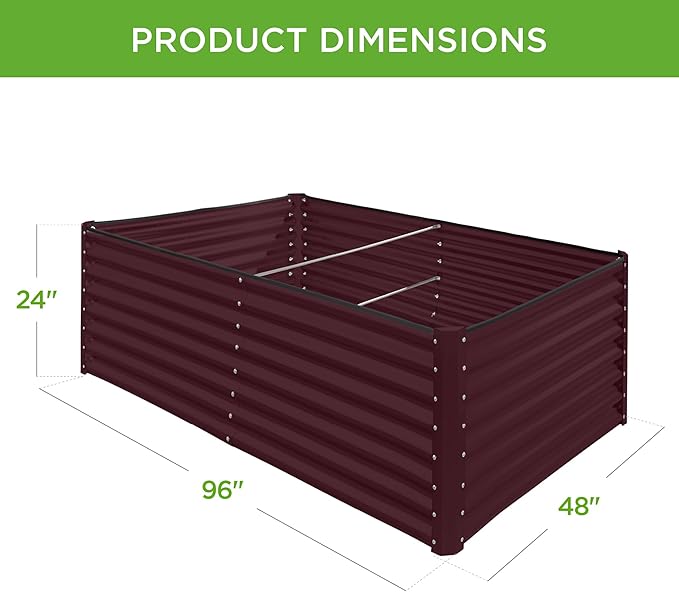Best Choice Products 8x4x2ft Outdoor Metal Raised Garden Bed, Deep Root Planter - Image 3