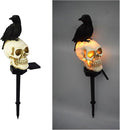 Outdoor Solar Lights, Crow Solar Lights Outdoor Waterproof Halloween Skull Light by Huazzzyi