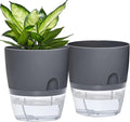Self Watering Planter for Indoor Plants, 2 Pack 9.3 Inch Flower Pot Modern by ETGLCOZY