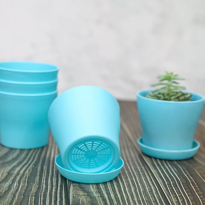 TDHDIKE 10 Pcs Plastic Planters Indoor Flower Plant Pots, Mini Flower Seedlings - Image 3
