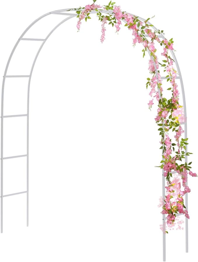 RUBFAC 94" Metal Wedding Arch Frame, Garden Arbors and Arches Party Archway by RUBFAC