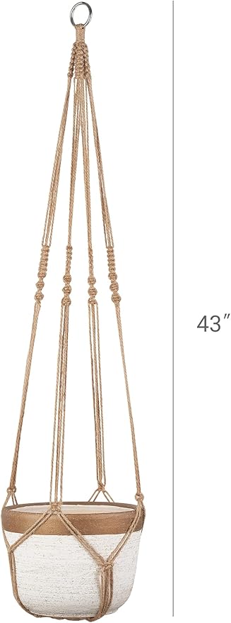 Dahey Macrame Plant Hanger Indoor Outdoor Hanging Planter Basket Large - Image 6