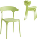 Modern Stackable Dining Chair Set, No Assembly, Plastic Chair, Patio Chair by XDECO