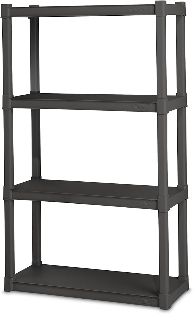 Sterilite 4 Shelf Unit, Heavy-Duty Shelving Storage and Utility Rack - Image 8
