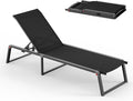 Aluminum Chaise Lounge Chair Outdoor, Foldable & Assembly Free Patio Pool by Oasbira