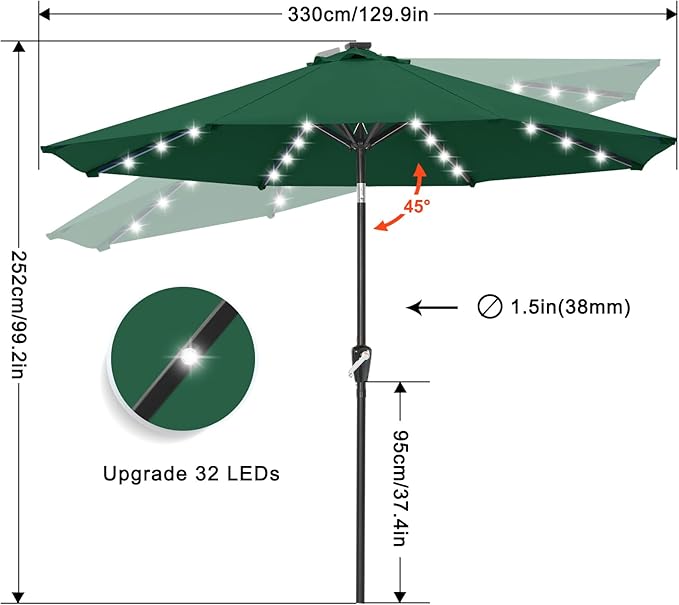 ABCCANOPY Durable Solar Led Patio Umbrellas - Image 2