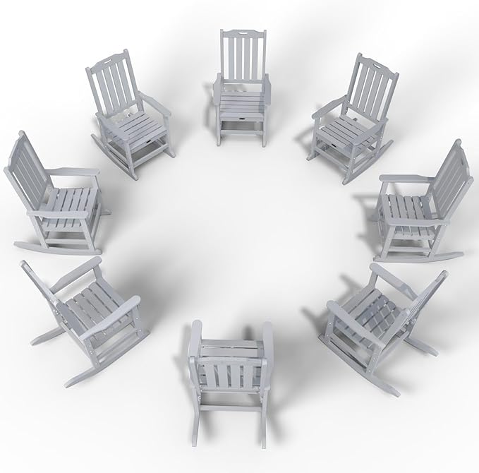Oversized Rocking Chair Set of 8, Outdoor Rocking Chair by THOEOE