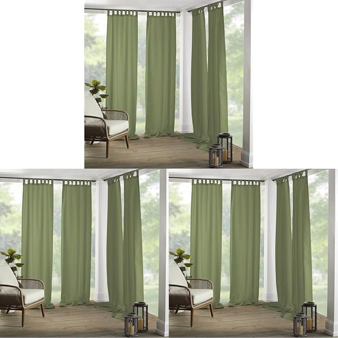 Elrene Home Fashions Matine Weatherproof Tab-Top Indoor/Outdoor Solid Color by ElreneHomeFashions