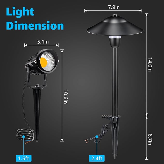 SUNVIE LED Low Voltage Landscape Lighting 12V Landscape Lighting Kit - Image 8