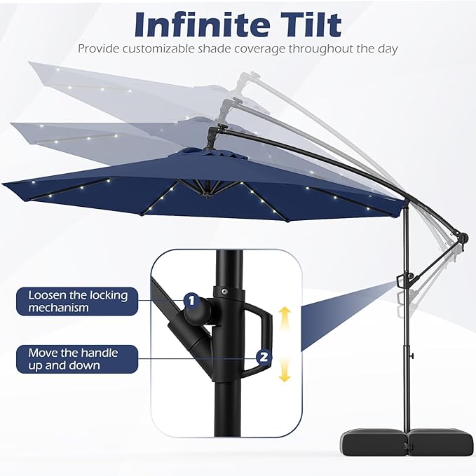 Tangkula 10ft Solar LED Patio Umbrella - Image 8