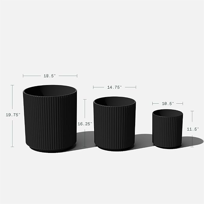 Veradek Demi Series Set of 3 Round Planters - Image 2