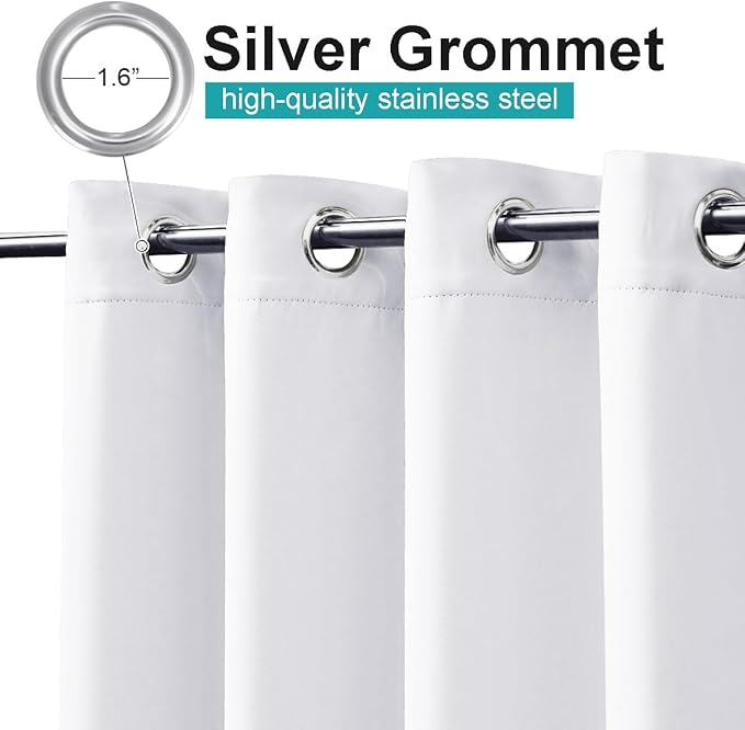NICETOWN 2 Panels Outdoor Curtains Waterproof Fixed Grommet/Back Tab on Top & - Image 4