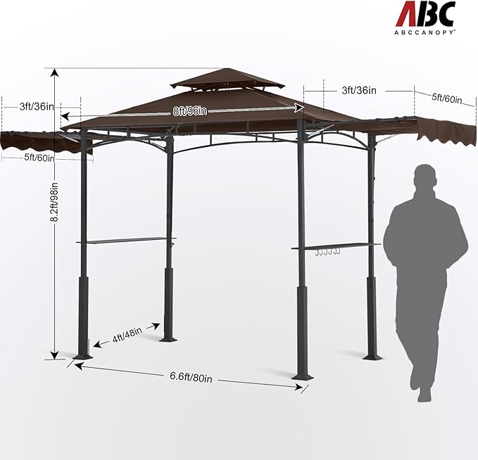 ABCCANOPY Grill Gazebo with 2 Side Awnings - Image 4