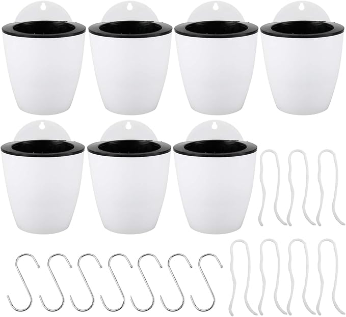 Homend 7 Pack Self Watering Hanging Planters, L Size, Suitable by DasMarine