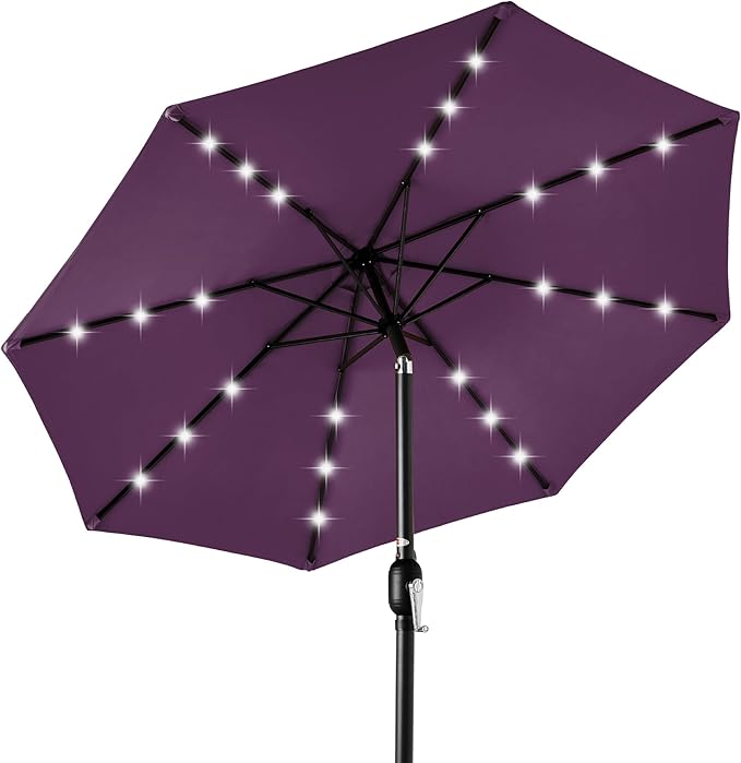 Best Choice Products 10ft Solar Polyester LED Lighted Patio Umbrella w/Tilt by BestChoiceProducts