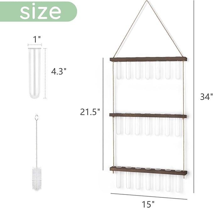 Mkono Plant Propagation Tubes, 3 Tiered Wall Hanging Terrarium - Image 6
