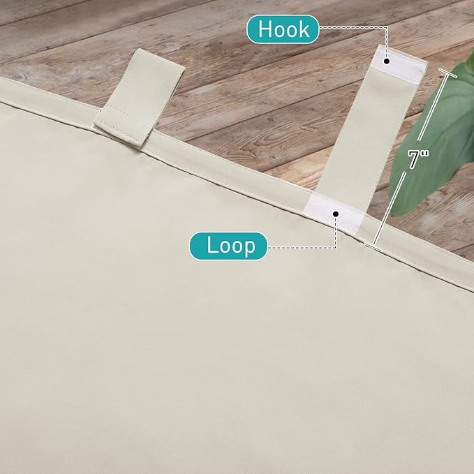 NICETOWN Detachable Sticky Tab Top Outdoor Curtain - Image 4