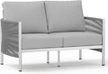 Aluminum Outdoor Patio Couch Loveseat, HDPE Rope Patio Sofa by Oasbira