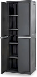 Sterilite 4 Shelf Cabinet, Lockable Utility Storage w/ Adjustable Shelves by Sterilite