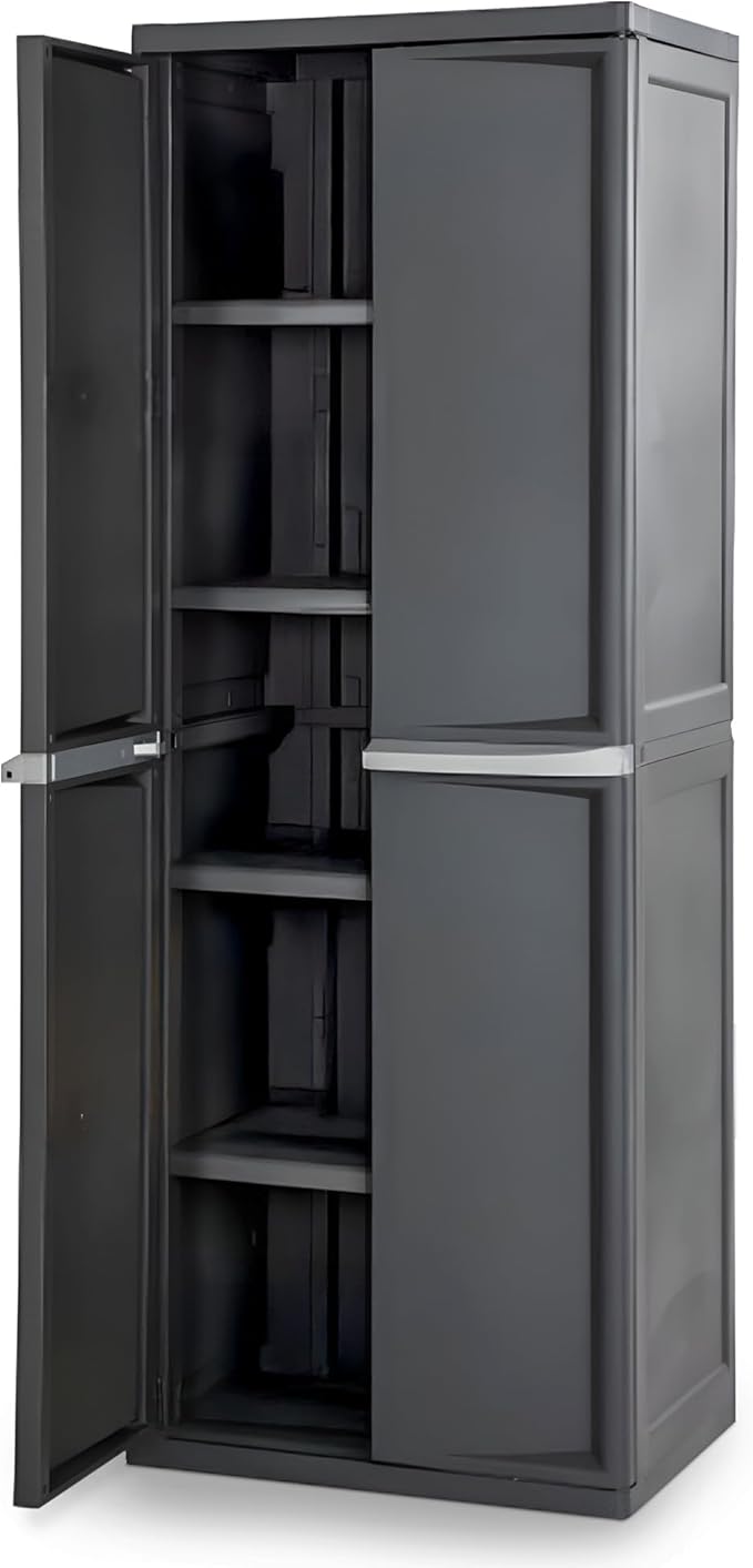 Sterilite 4 Shelf Cabinet, Lockable Utility Storage w/ Adjustable Shelves by Sterilite