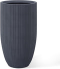 Kante 24 Inch Tall Round Concrete Planter, Large Indoor Outdoor Plant Pots by Kante