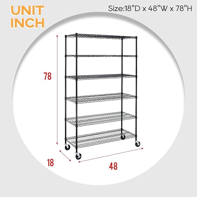 BestOffice | 6-Tier Wire Storage Shelves - Image 3
