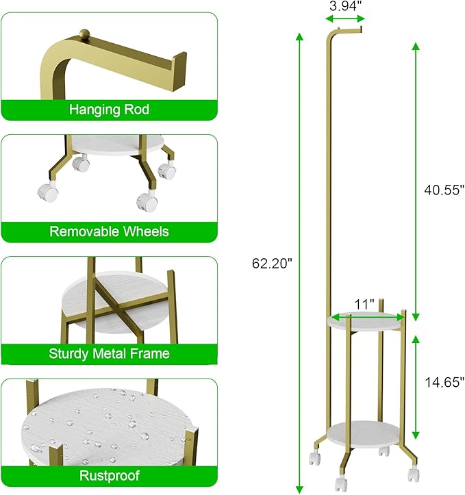 Plant Stand Indoor, 2 Tier Hanging Tall Plant Shelf - Image 4