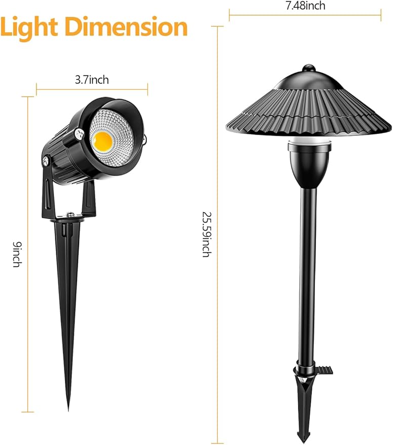 ZUCKEO LED Landscape Lighting Low Voltage Pathway Lights 12V 24V Landscape - Image 5