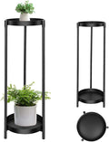 Plant Stand Indoor Outdoor, 2 Tier 24" Tall Black Flower Pot Plant Stands by Unknown