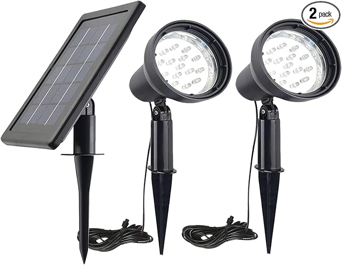SUNLONG Solar Powered Spot Lights Outdoor Waterproof 2 in 1 Bright Solar by MakeYournightBrightandWarm