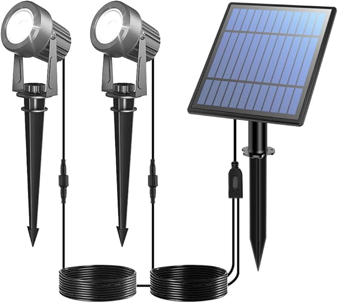 APONUO Solar Spot Lights Outdoor 2-in-1 Solar Landscape Lighting Dusk to Dawn by APONUO