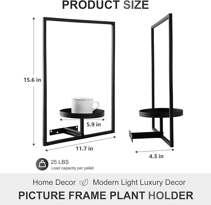 Sisher Plant Stand Indoor Outdoor, Window Plant Shelf Picture Frame Wall Plant - Image 2