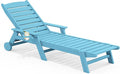 SERWALL Patio Chaise Lounge Chair, Poly Lounge Chair by SERWALL