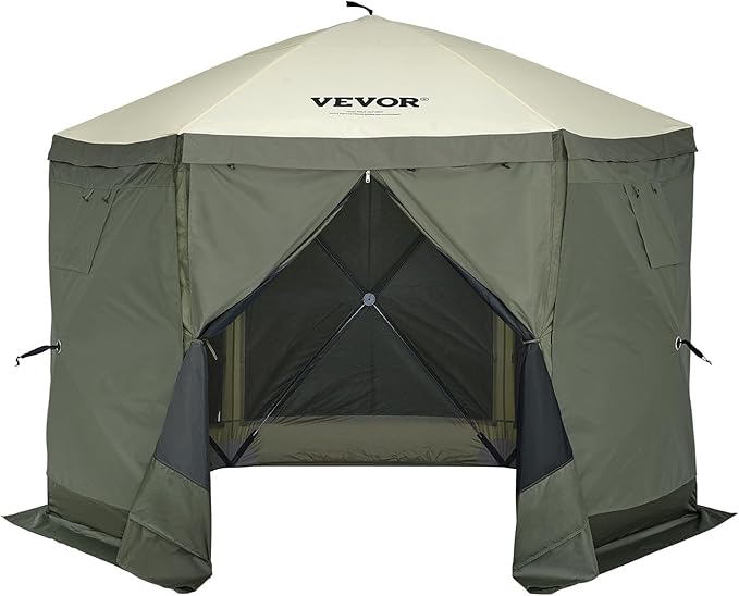 VEVOR Pop Up Gazebo Screen Tent 6 Sided Canopy Sun Shelter - Image 4