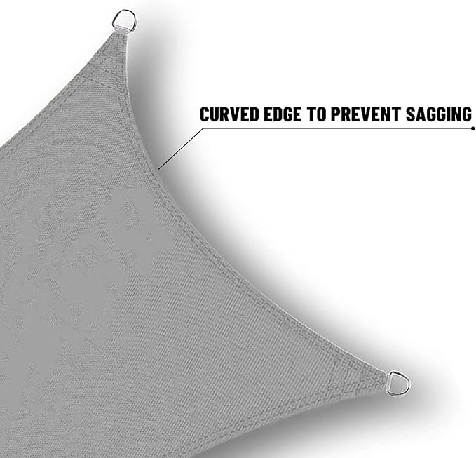 SUNNY GUARD Waterproof Sun Shade Sail 8' x 10' Charcoal Rectangle UV Block - Image 4