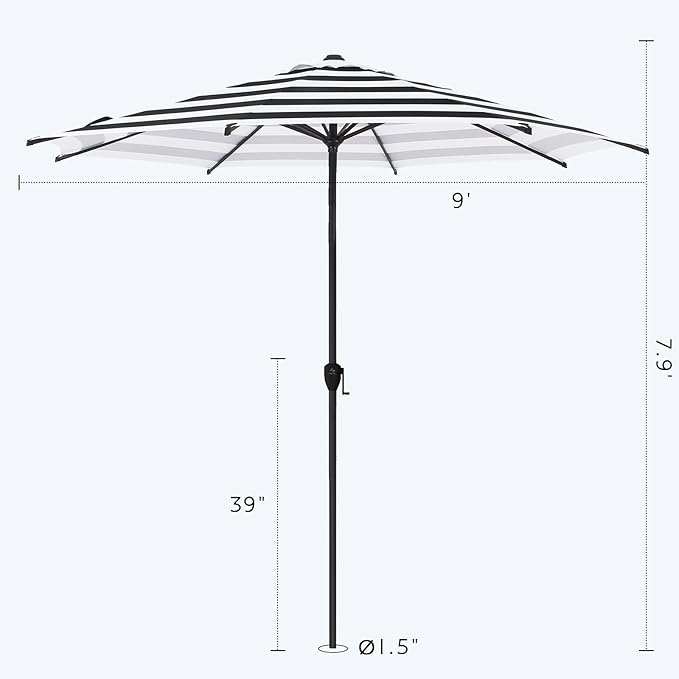 Abba Patio 9FT Lyon Outdoor Patio Umbrella Outdoor Table Umbrella - Image 3