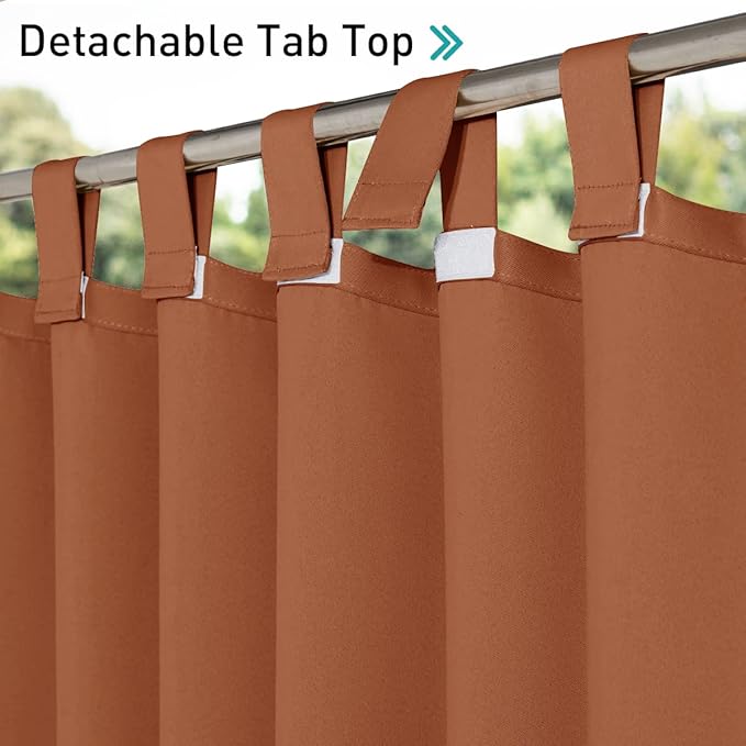 NICETOWN 2 Panels Porch Curtainss Outdoor Waterproof - Image 3