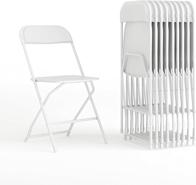 Flash Furniture Hercules Set of 10 Indoor/Outdoor Heavy-Duty Plastic Folding by FlashFurniture
