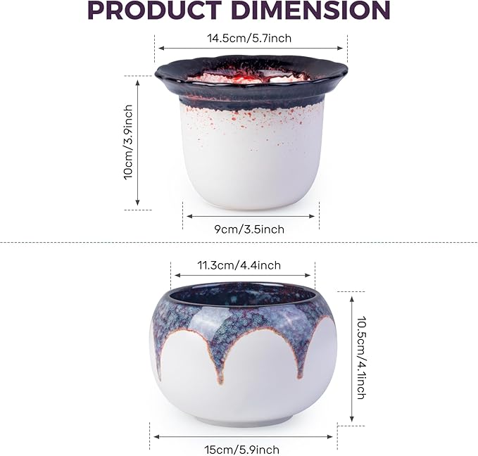 African Violet Pots, 6 inch Ceramic Easy Self Watering Plant Pot - Image 6