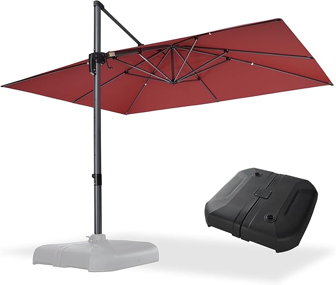 PURPLE LEAF 10' X 13' Square Cantilever Umbrella Patio Umbrella by PURPLELEAF