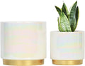 Gepege White Indoor Plant Pots for Plants, Ceramic Planter by Gepege