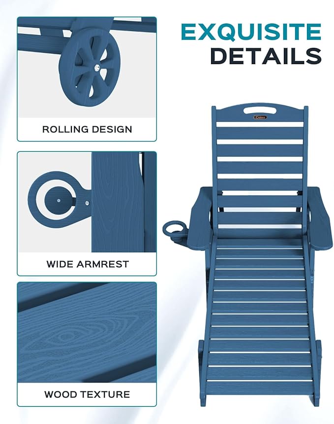 Outdoor Chaise Lounge Chair Set of 2, Patio Lounge Chairs - Image 5